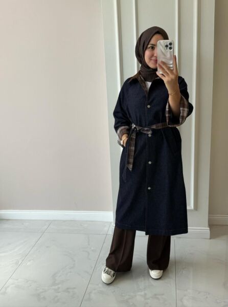 Kadın 32392 Kot Trenç