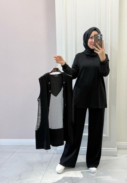 25162 File Yelekli Üçlü Takım