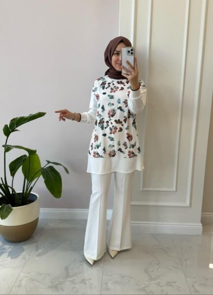 Kadın 2229 Ece Çiçekli Tunik