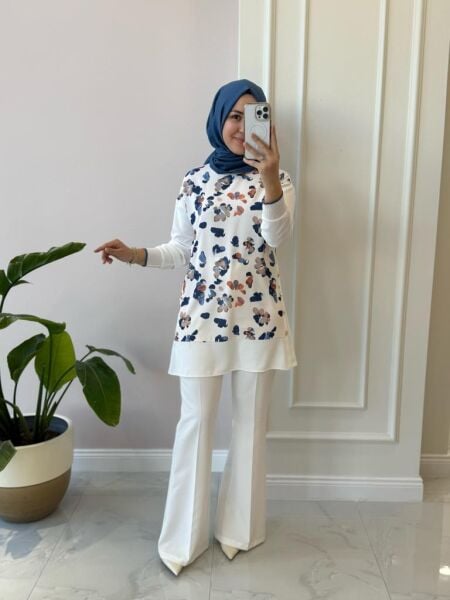 Kadın 2229 Ece Çiçekli Tunik