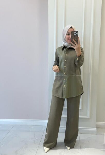 Kadın 31269 Derili Süet Takım