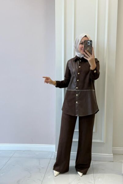 Kadın 31269 Derili Süet Takım