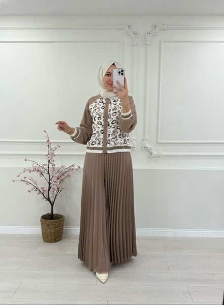 Kadın 2265 Alaçatı Hırka Elbise Takım