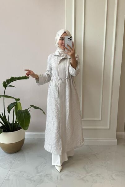 Kadın 1539 Kabartmalı Simli Kap