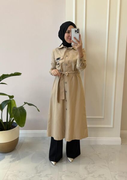 Kadın 17813 Zincirli Cep Detaylı Giyçık