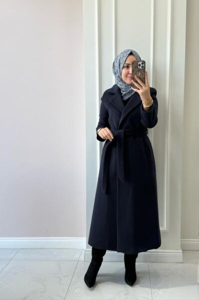 Kadın 15170 Bağlamalı Kaşe Kaban