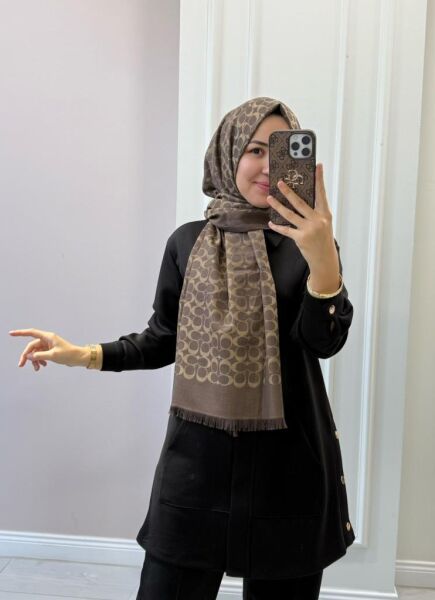 Kadın 106 Yün İpek C Desen Şal