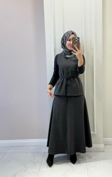 Kadın 2627165 Yelekli Etekli Takım