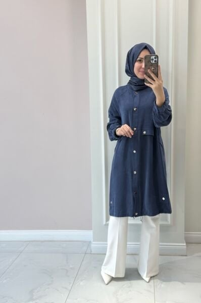 15259 Düğme Detaylı Kap