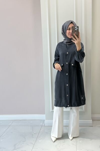 15259 Düğme Detaylı Kap