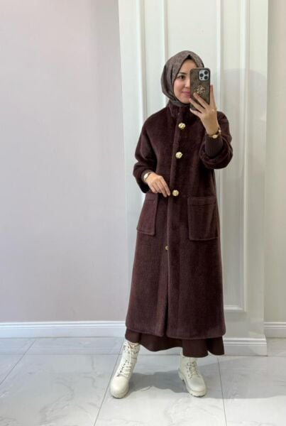 Kadın 15231 Angora Uzun Kaban