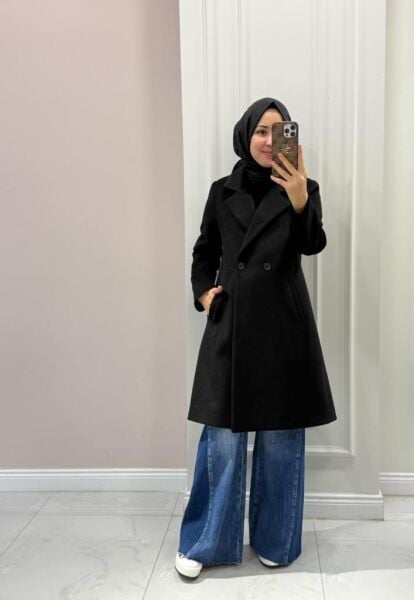 Kadın 15194 Klasik Kısa Kaşe Kaban