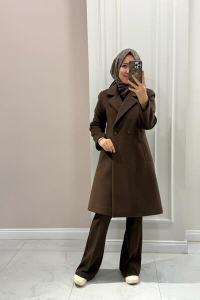 Kadın 15194 Klasik Kısa Kaşe Kaban