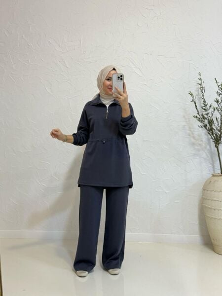 Kadın 20608 Beli Büzgülü Modal Takım
