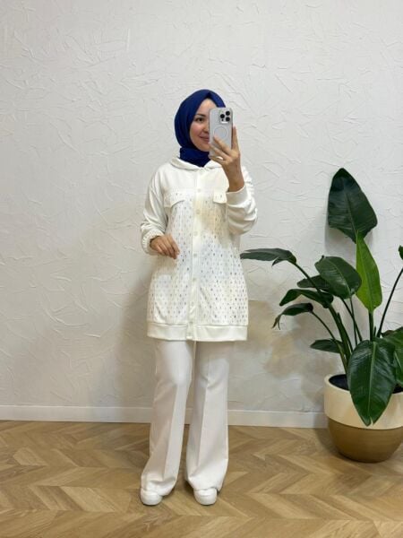Kadın 9528 Kesme Taşlı Tunik
