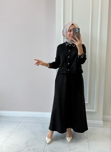 Kadın 31230 Süet Etekli Takım