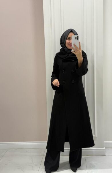 Kadın 2228827 Yaka Detaylı Kaşe Kaban