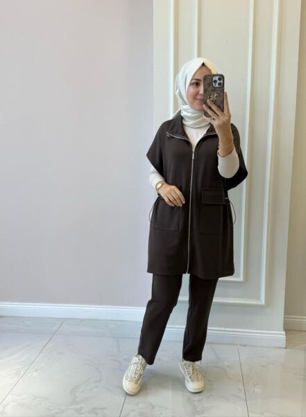 Kadın 14382 Pantolonlu Yelekli Takım