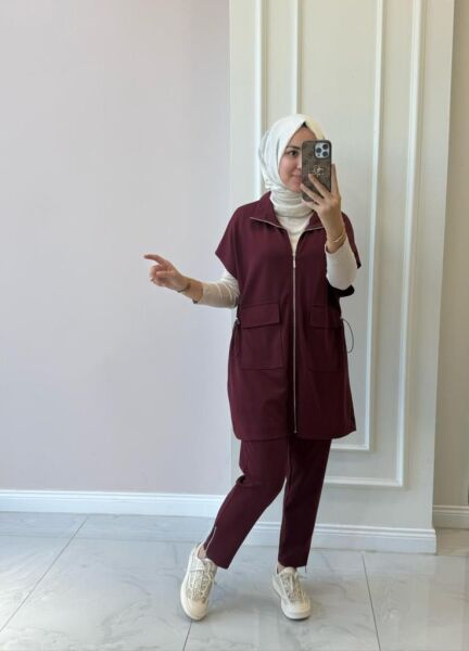 Kadın 14382 Pantolonlu Yelekli Takım