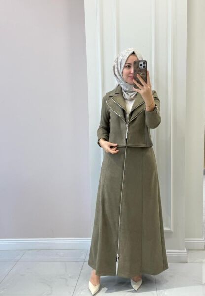 Kadın 31270 Fermuarlı Süet Takım