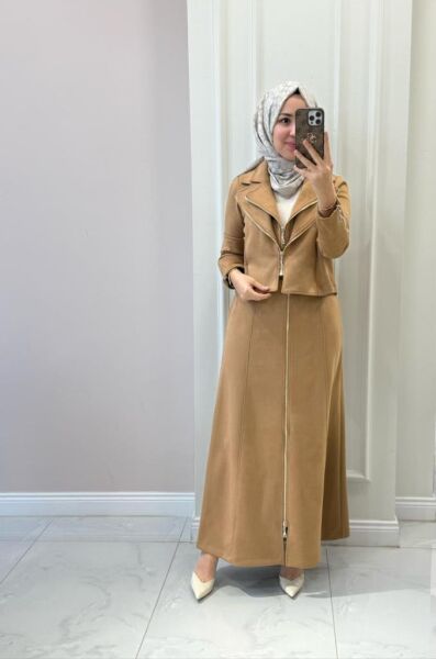 Kadın 31270 Fermuarlı Süet Takım