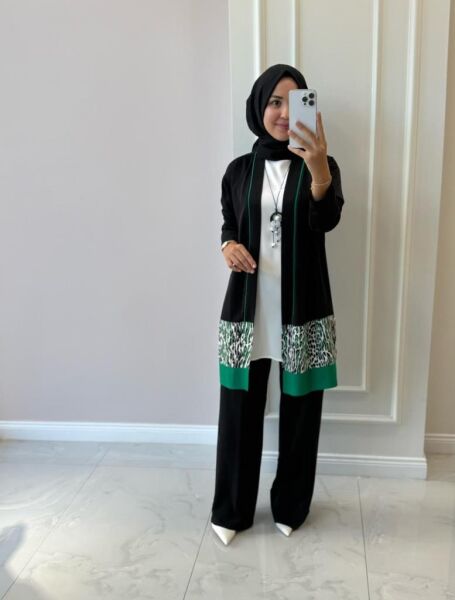 Kadın 2317375 Leopar Detaylı Üçlü Takım