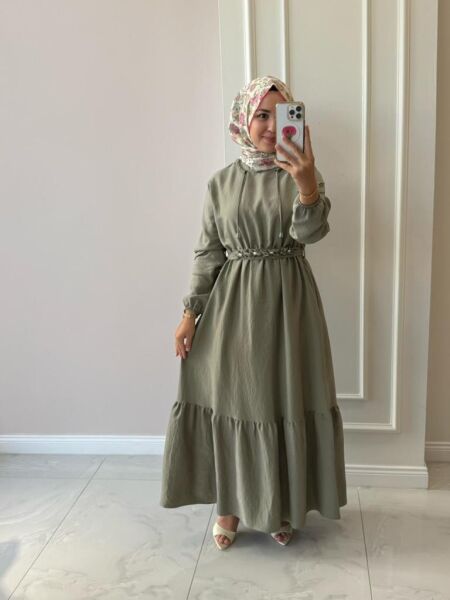 Kadın 2513425 Fırfır Kemerli Elbise