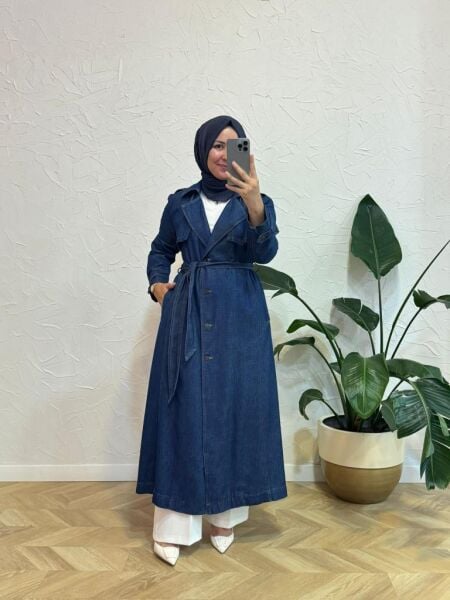 Kadın6458-2 Denim Trençkot