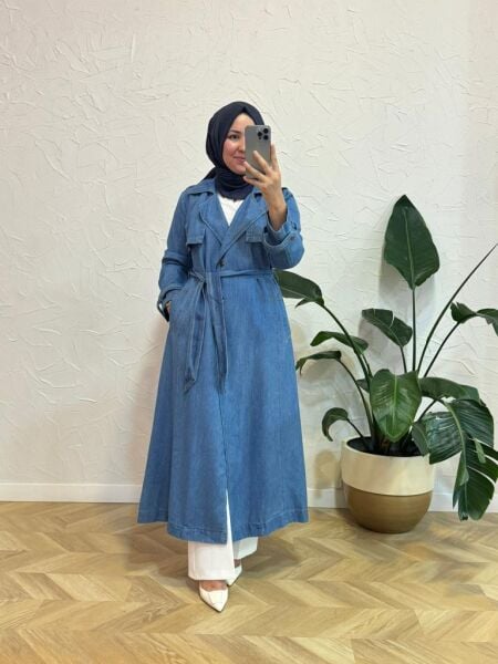 Kadın6458-2 Denim Trençkot