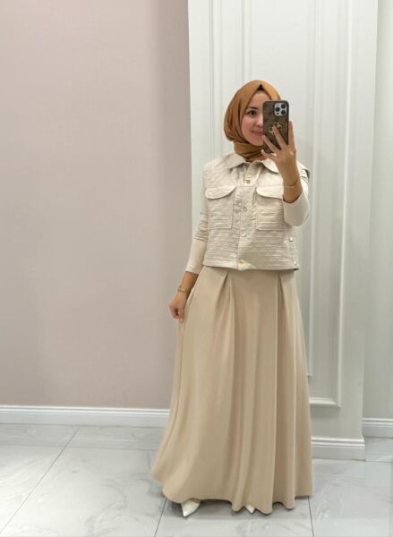 Kadın 31220 Kapitone Yelekli Takım