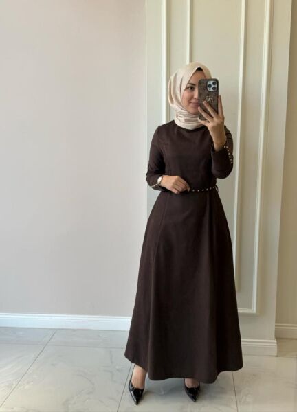Kadın 31219 Süet Elbise