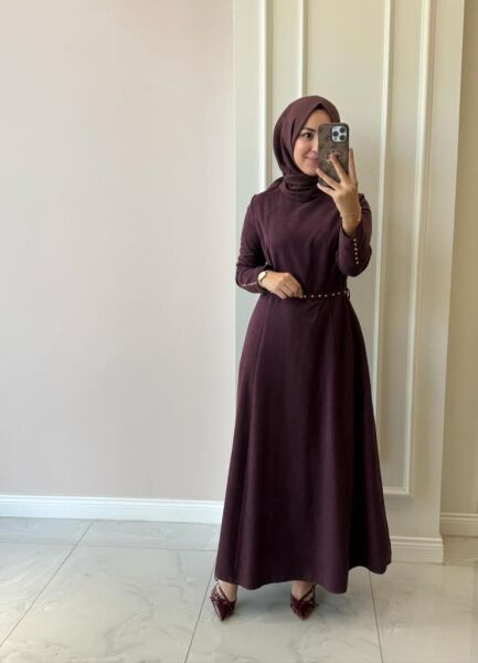 Kadın 31219 Süet Elbise