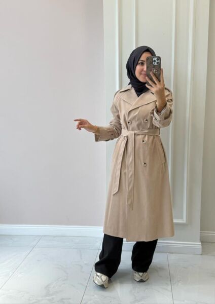 Kadın 32407 Süet Trenç