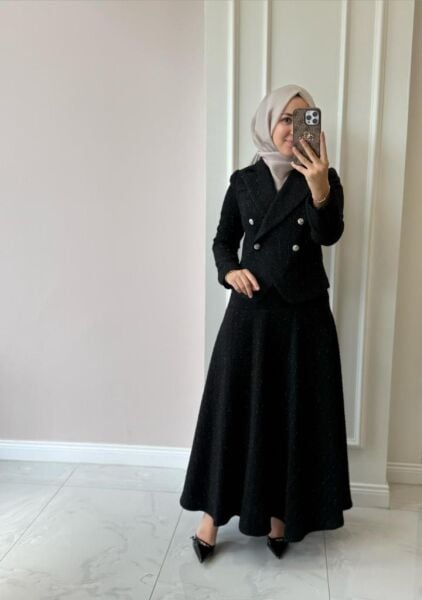 Kadın 31239 Tüvit Etekli Takım