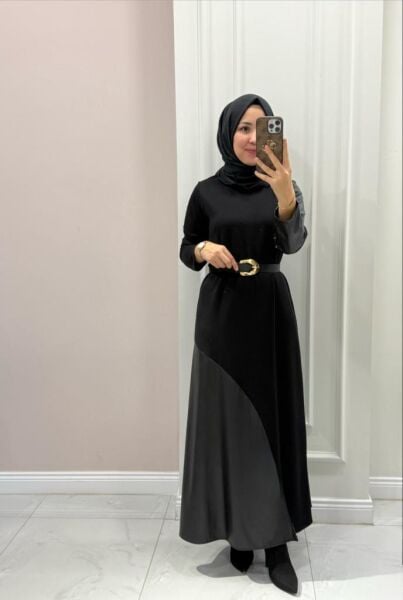 6451 İlve Deri Elbise
