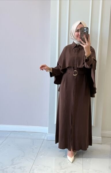 6550 Pelerinli Elbise