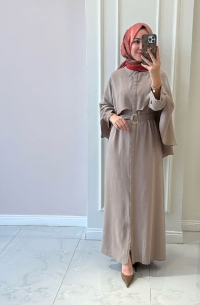 6550 Pelerinli Elbise