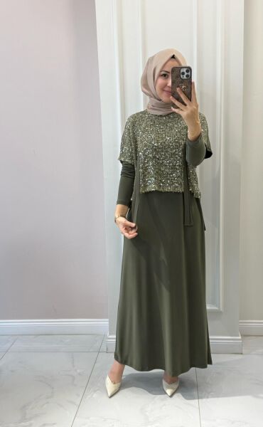 6518 File Pul Detaylı Elbise