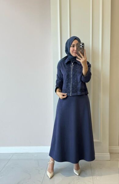 Kadın 14396 Nakışlı Süet Takım