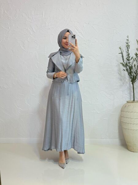 Kadın Jupe 8493 Pul Ceket Yakalı Etekli Takım