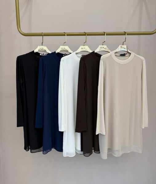 10269 Uzun Kollu Önü Şifon İçlik