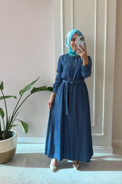 Kadın 6636-1 Brit Düğmeli Ferace