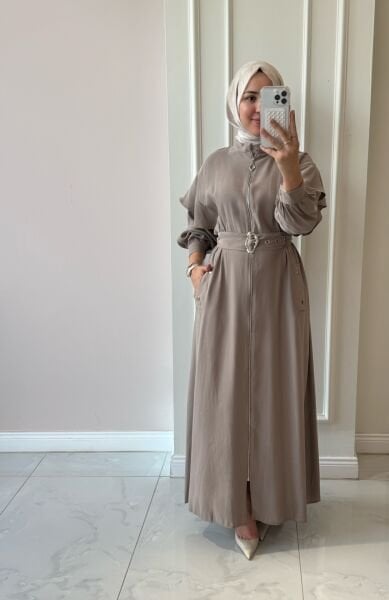 6587 Monet Fermuarlı Elbise
