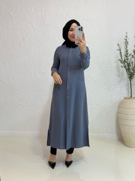 Kadın 1517 Kare Düğmeli Giyçık Kap