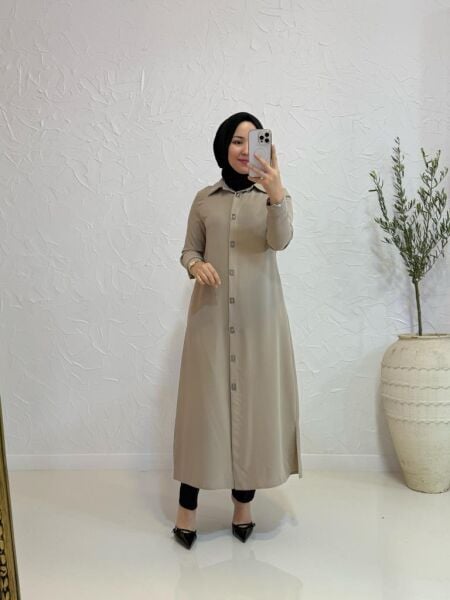 Kadın 1517 Kare Düğmeli Giyçık Kap