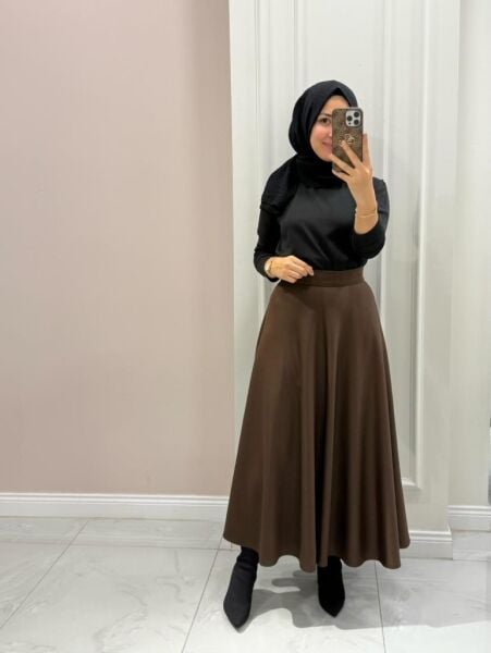 Kadın 2027 Krep Scuba  Etek