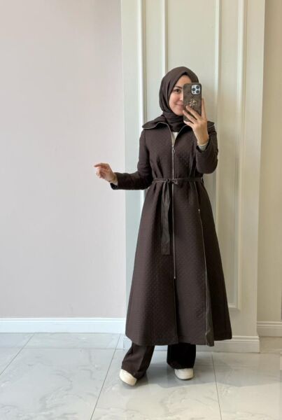 Kadın 36304 Fermuar Detaylı Kapitone Kap