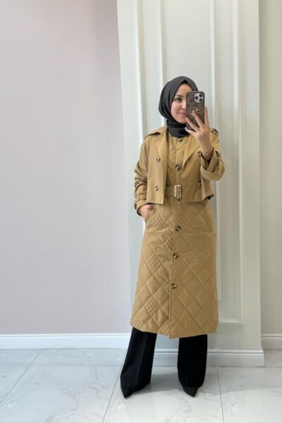 Kadın 31253 Kapitone Yelek Trenç