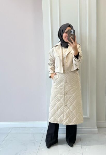 Kadın 31253 Kapitone Yelek Trenç