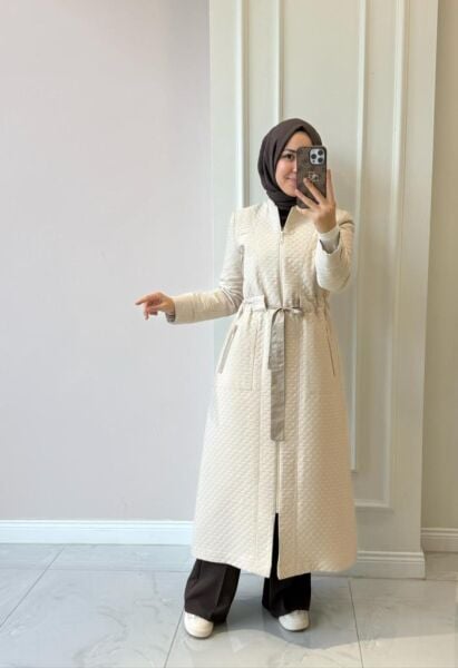 Kadın 36298 Kuşaklı Kapitone Kap